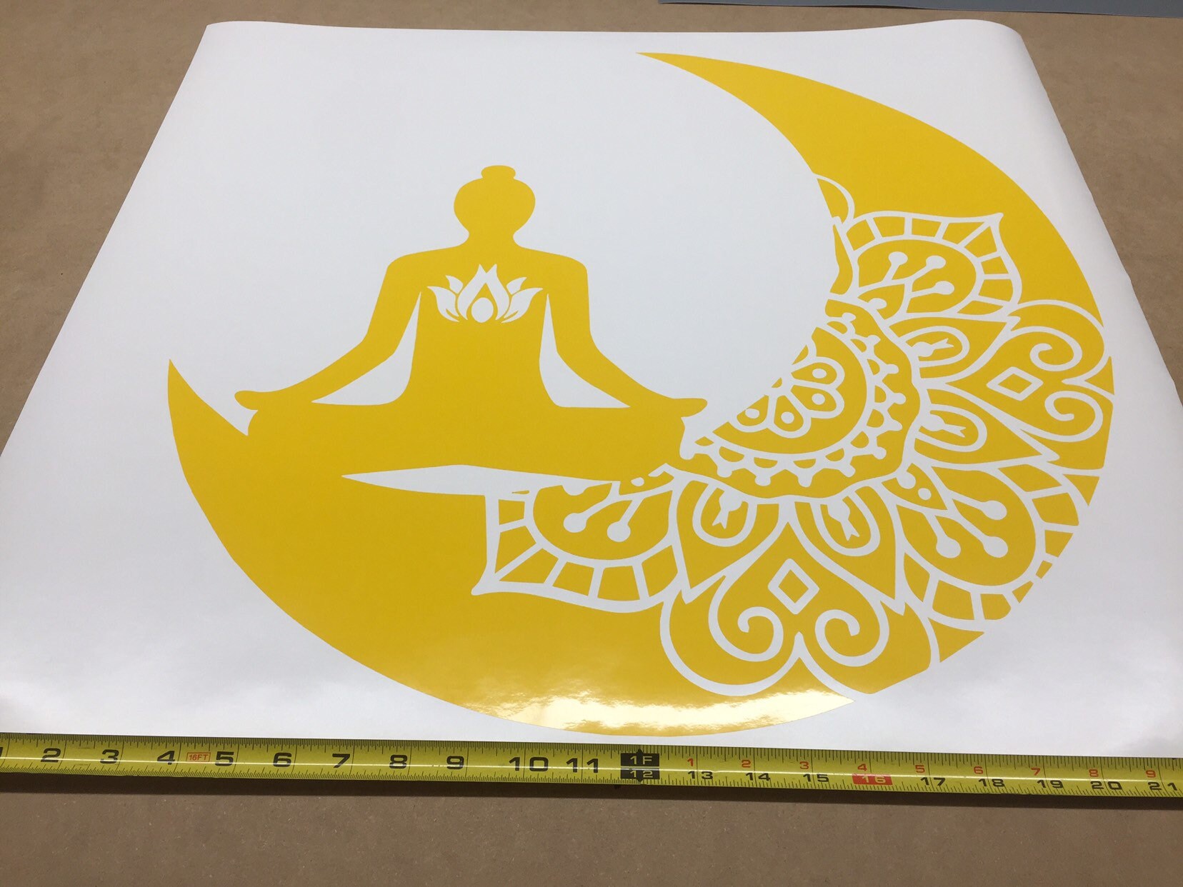 Yoga Moon Decal Mandala Flower Decor Lotus Wall Art - Etsy