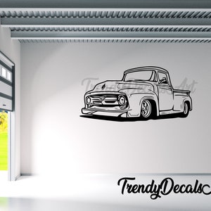 1950&#39;s Pickup Decal, Car Wall Decal, Pickup Truck Wall Vinyl Sticker, Man Cave Decal, Garage Decor, Hot Rod Mural Decal, Street Rod Decal