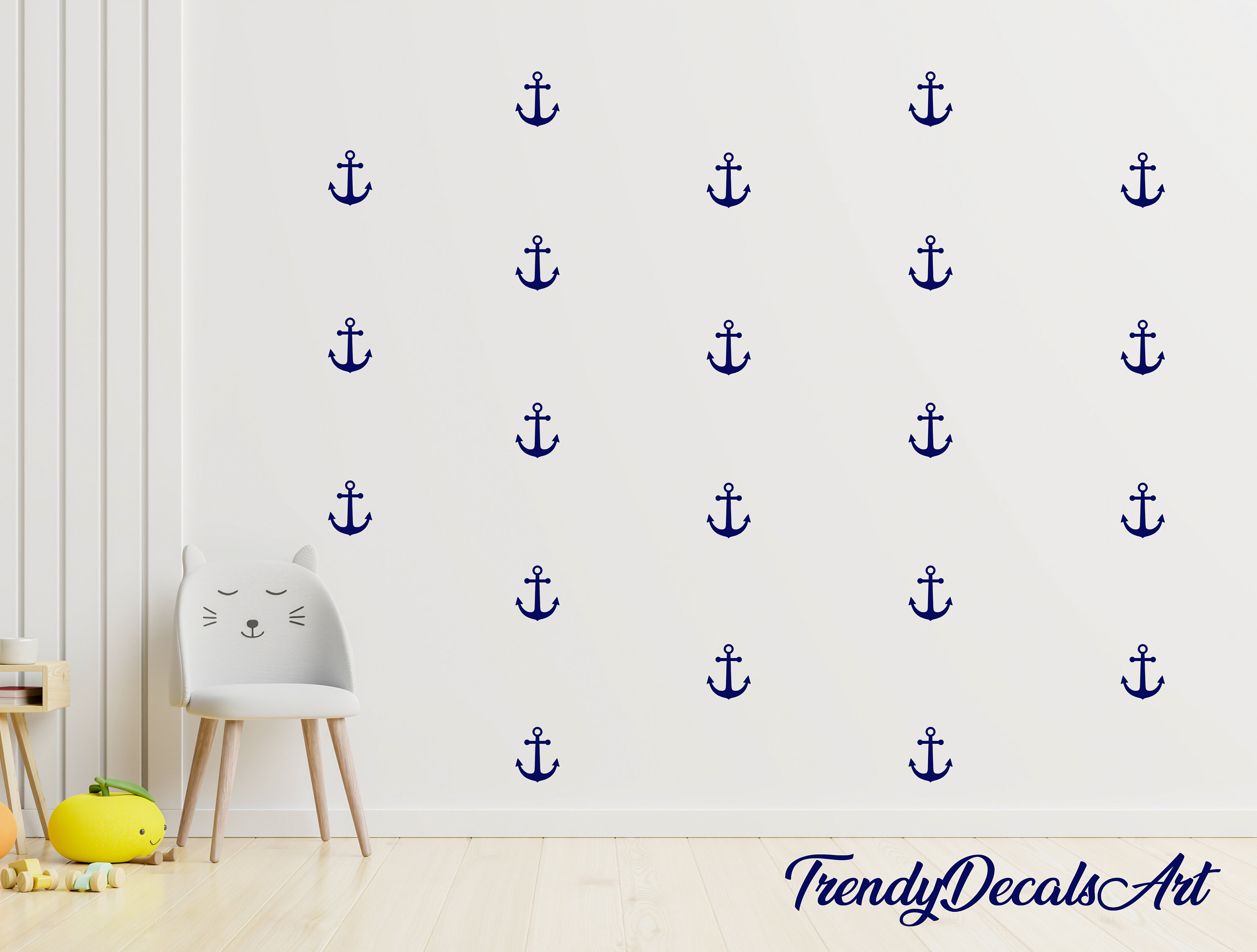 アンカー (24) 壁飾り、子供部屋の壁ステッカー、ビーチをテーマにした部屋、海のデカールアート、アンカーパターン DIY、ボートの子供部屋 -  Etsy 日本, image size:3000x2274