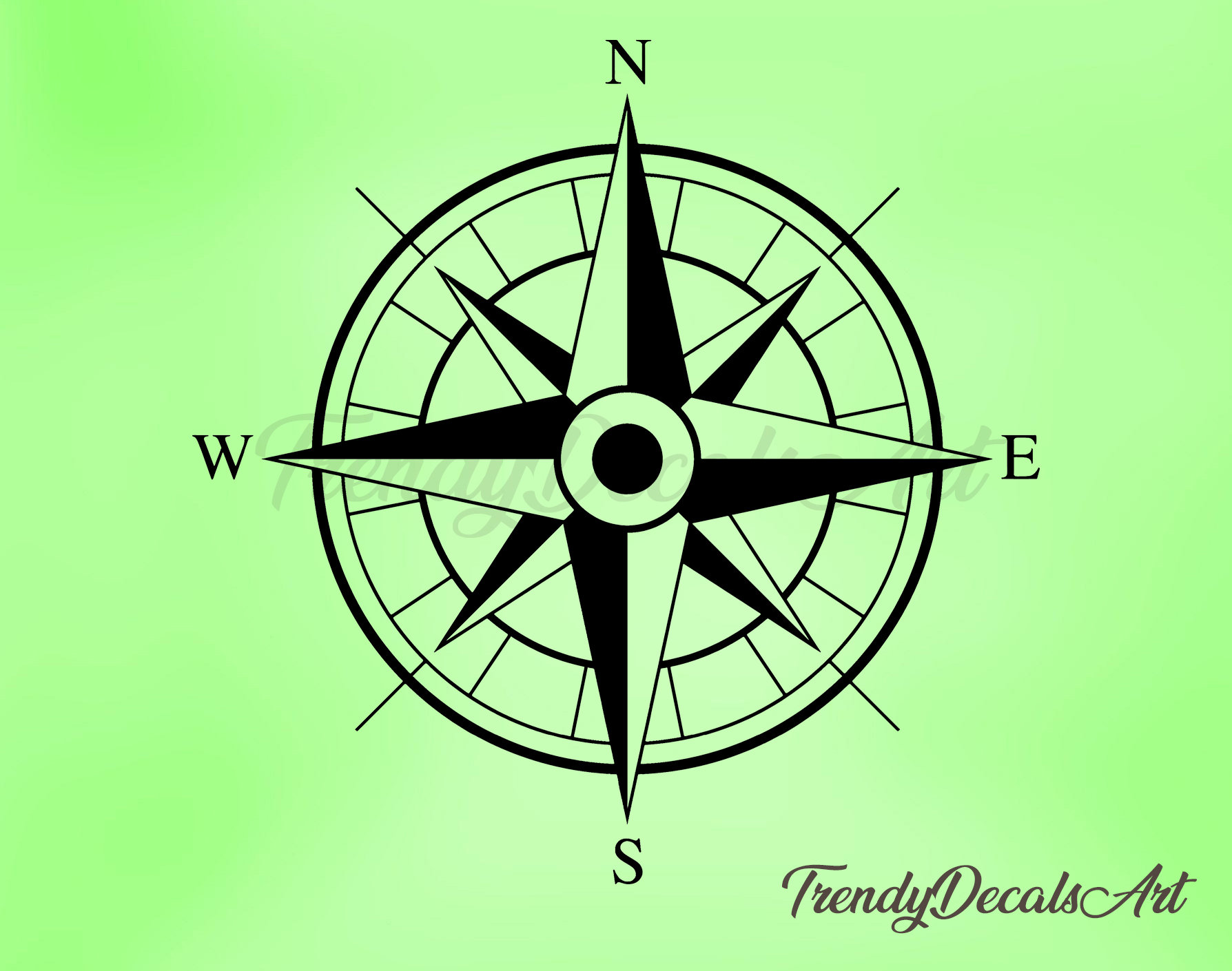 Compass Decal Compass Vinyl Sticker Mountain Vinyl Decal Etsy