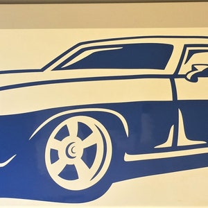 Chevy Camaro Decal, Car Wall Decal, Car Wall Vinyl Sticker, Man Cave Decal, Garage Decor, Hot Rod Mural Decal, Chevy Vinyl Decal image 3