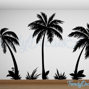 Palm Trees with small island vinyl sticker - Vinyl Mayhem