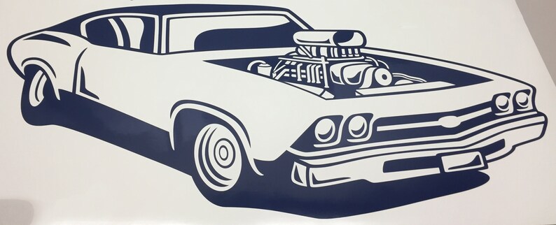 Chevy Chevelle Decal, Car Wall Decal, Car Wall Vinyl Sticker, Muscle ...