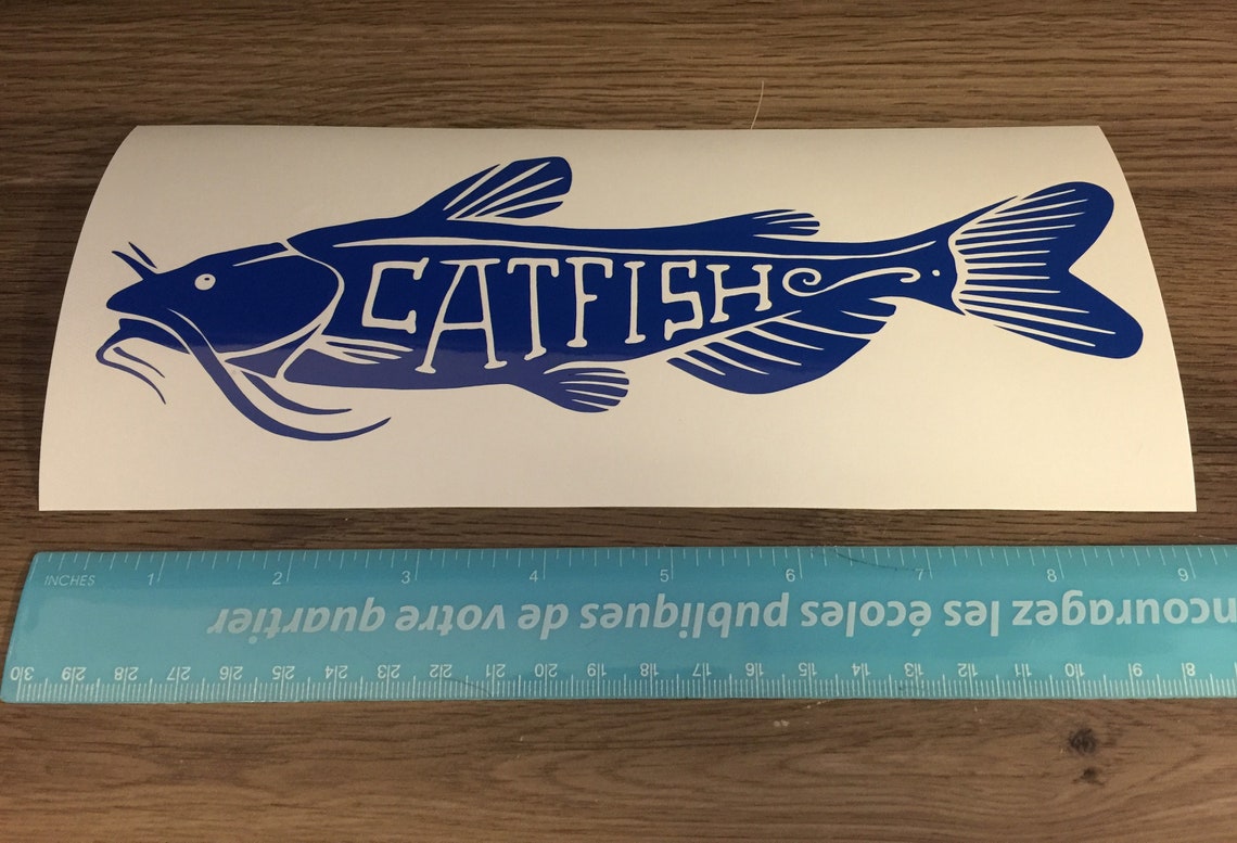 Catfish Decal Fishing Decal Fishing Sticker Fishing Vinyl Etsy