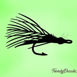 Vliegvissen decal, vissen decal, vissen sticker, vissen vinyl sticker, auto raam sticker, vlieg hengel, vissen boot sticker