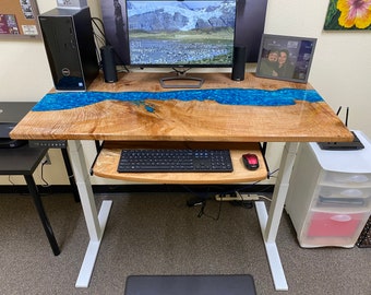 SOLD** Resin River Desk With Adjustable Height Legs