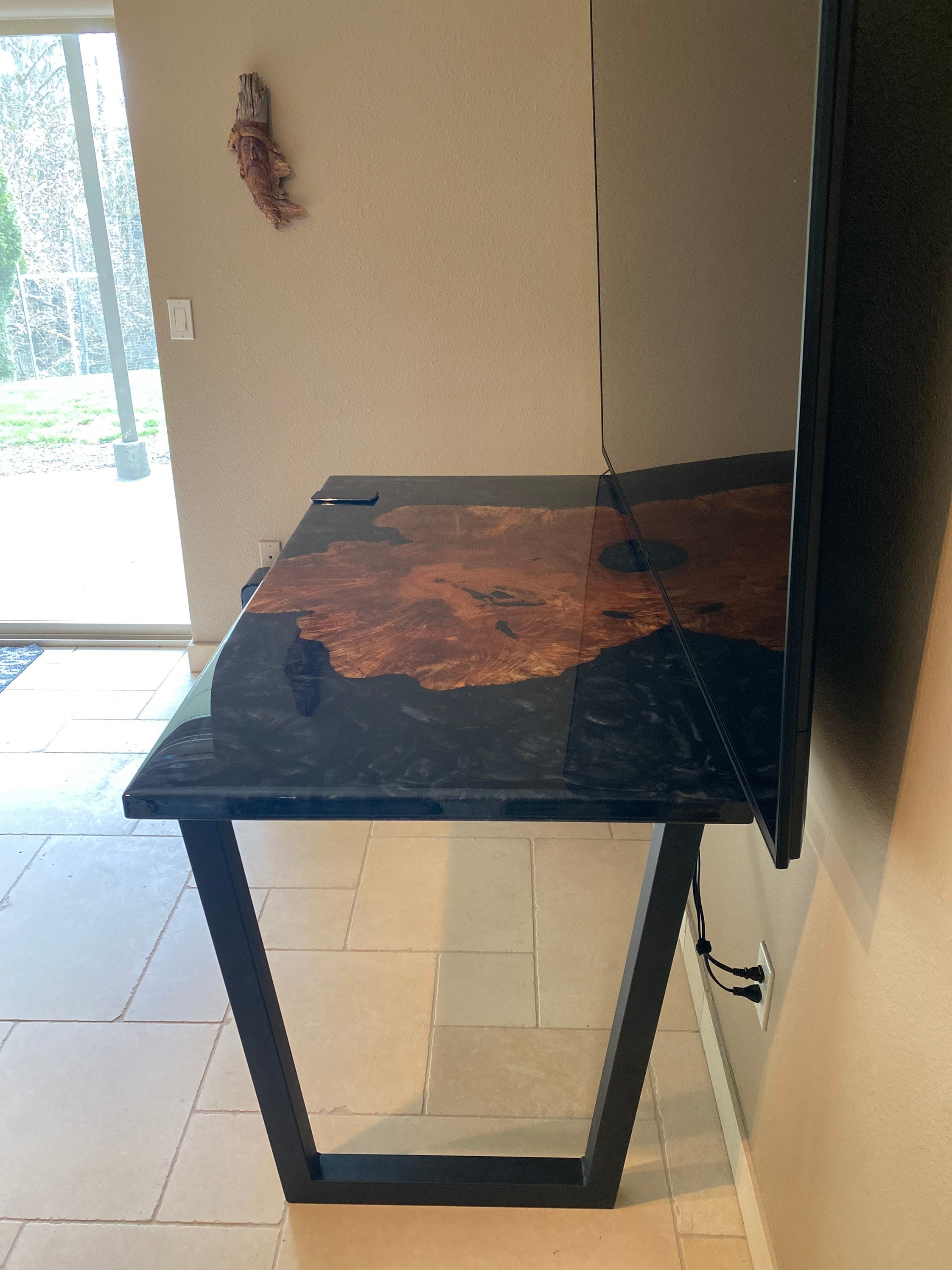 Sold***custom Desk With Wireless Charging - Etsy