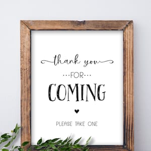 Merci d'être venu signer. Veuillez en prendre un. Téléchargement instantané imprimable. Impression de mariage rustique. Signe de table de faveur. Douche de bébé. Douche nuptiale.