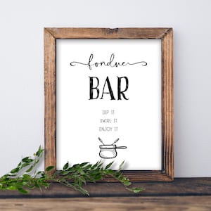 Fondue Bar sign. Instant download printable. Fondue party decoration. Wedding. Bridal Shower. Bachelorette party. Birthday Anniversary decor
