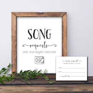 Cartes de demande de chanson. Signe de réception de mariage. Téléchargement instantané imprimable. Je promets de danser si vous jouez. Dansons. Imprimé dansant. Musique.