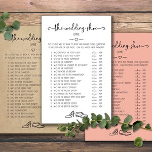 Das Hochzeitsschuh Spiel. Hochzeitsempfang Idee. Sofortiger Download zum Ausdrucken. Er sagte, sie sagte. Brautpaar Party. Braut und Bräutigam.
