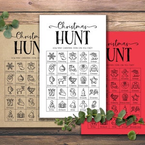 Chasse de Noël. Chasse au trésor. Chasse au trésor. Téléchargement instantané imprimable. Activité enfants. Jeu de fête de vacances. Carte d'indice du groupe d'amis de la famille