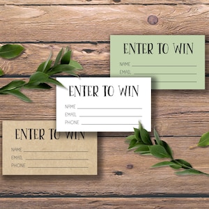 Participez pour gagner. Billets. Téléchargement instantané imprimable. Billet de tombola et kit de panneaux. Cadeau marketing. Formulaire de participation pour un prix de présence d'entreprise. Jeu de bricolage.