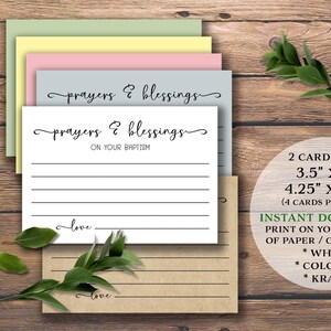 Prières et bénédictions. Cartes de baptême. Téléchargement instantané imprimable. Christian. Baptisé. Paroles de sagesse. Enfant, adulte baptême baptême.