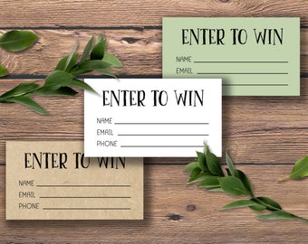 Enter To Win. Tickets. Instant download printable. Raffle Ticket and Sign kit. Marketing giveaway. Business door prize entry form. DIY Game.