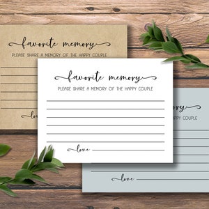 Recuerdo favorito de la feliz pareja. Tarjetas de recepción de boda. Fiesta de aniversario. Descarga instantánea imprimible. Ceremonia de matrimonio de recién casados.