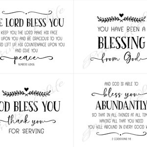 Thank You for Service cards. God Bless You. Instant download printable. Appreciation for serving. Pastor Church Military Essential Workers. image 3