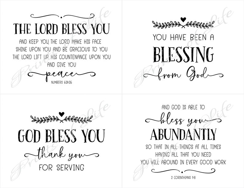 Thank You for Service cards. God Bless You. Instant download printable. Appreciation for serving. Pastor Church Military Essential Workers. image 3