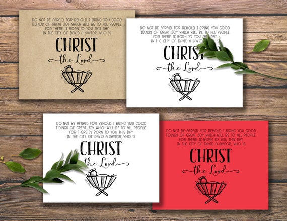 Just Cards Direct Christliche Weihnachtskarten - 10 Stück Mit Bibelvers Lukas 2:10-11, 14x14 Cm, Mit Umschlägen