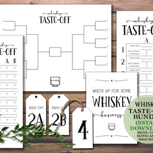Kit de fiesta para degustar whisky. Descarga instantánea imprimible. Tarjetas de notas, manteles individuales, etiquetas, rótulos, paquetes de tarjetas. Noche de chicos, cita nocturna, amigos.