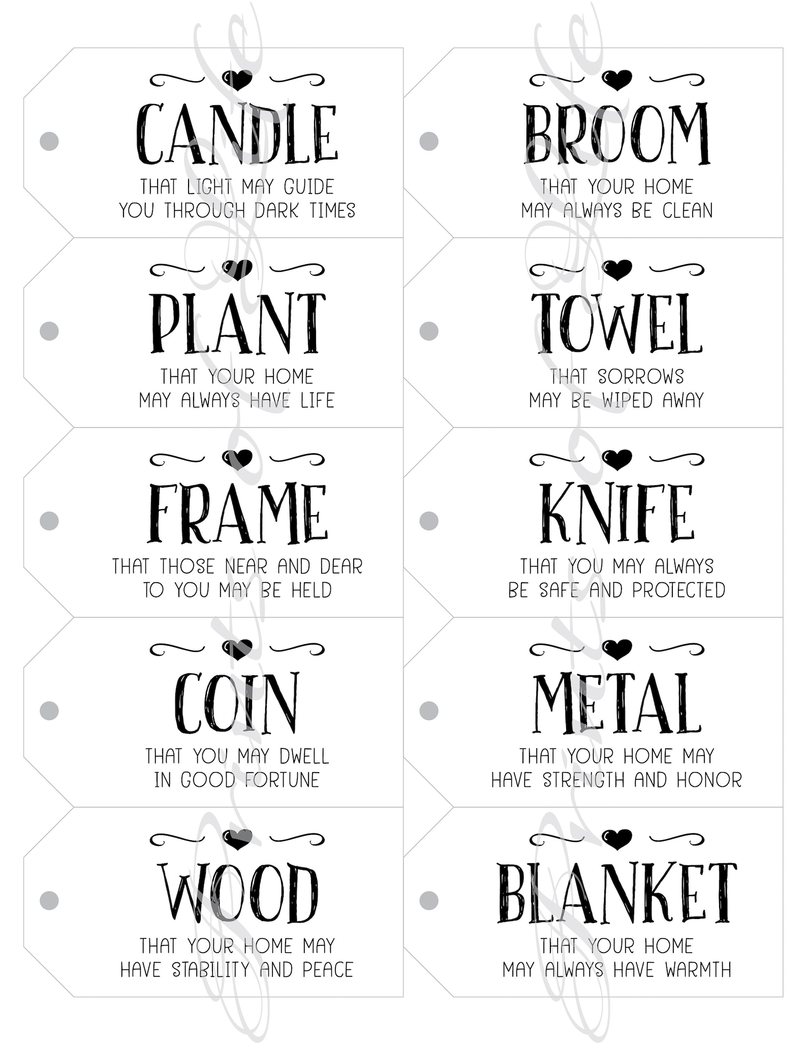Bread Salt Wine Gift Tags & Card