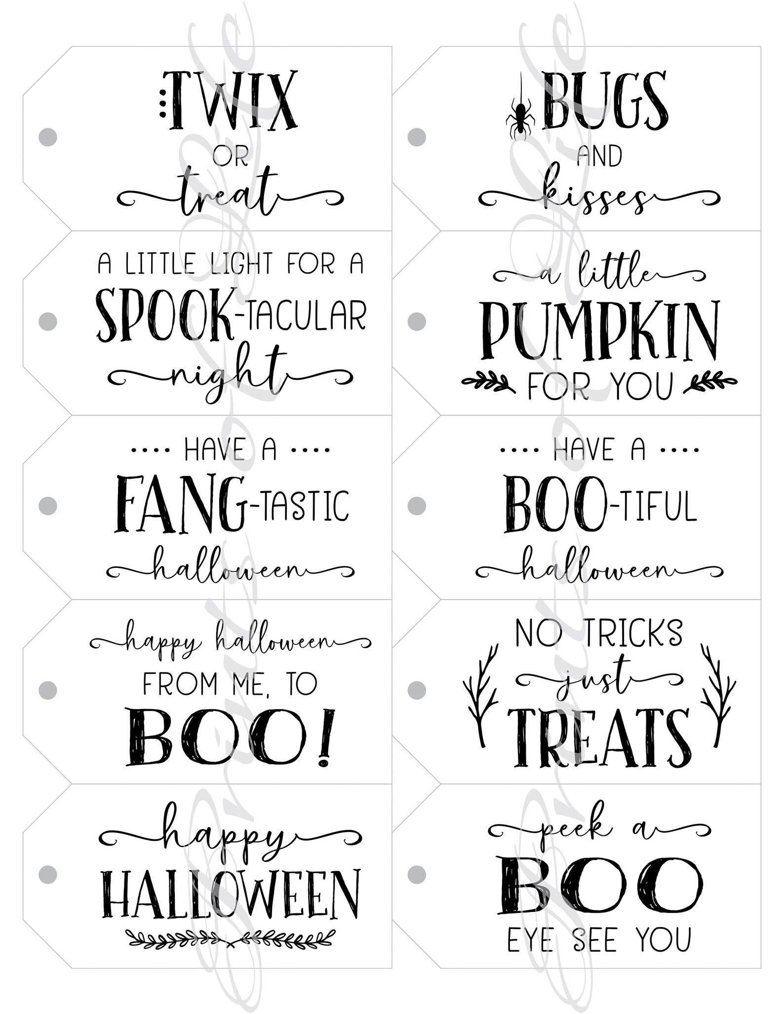 Halloween Gift Tags. Instant Download Printable. Rustic Kids Etsy