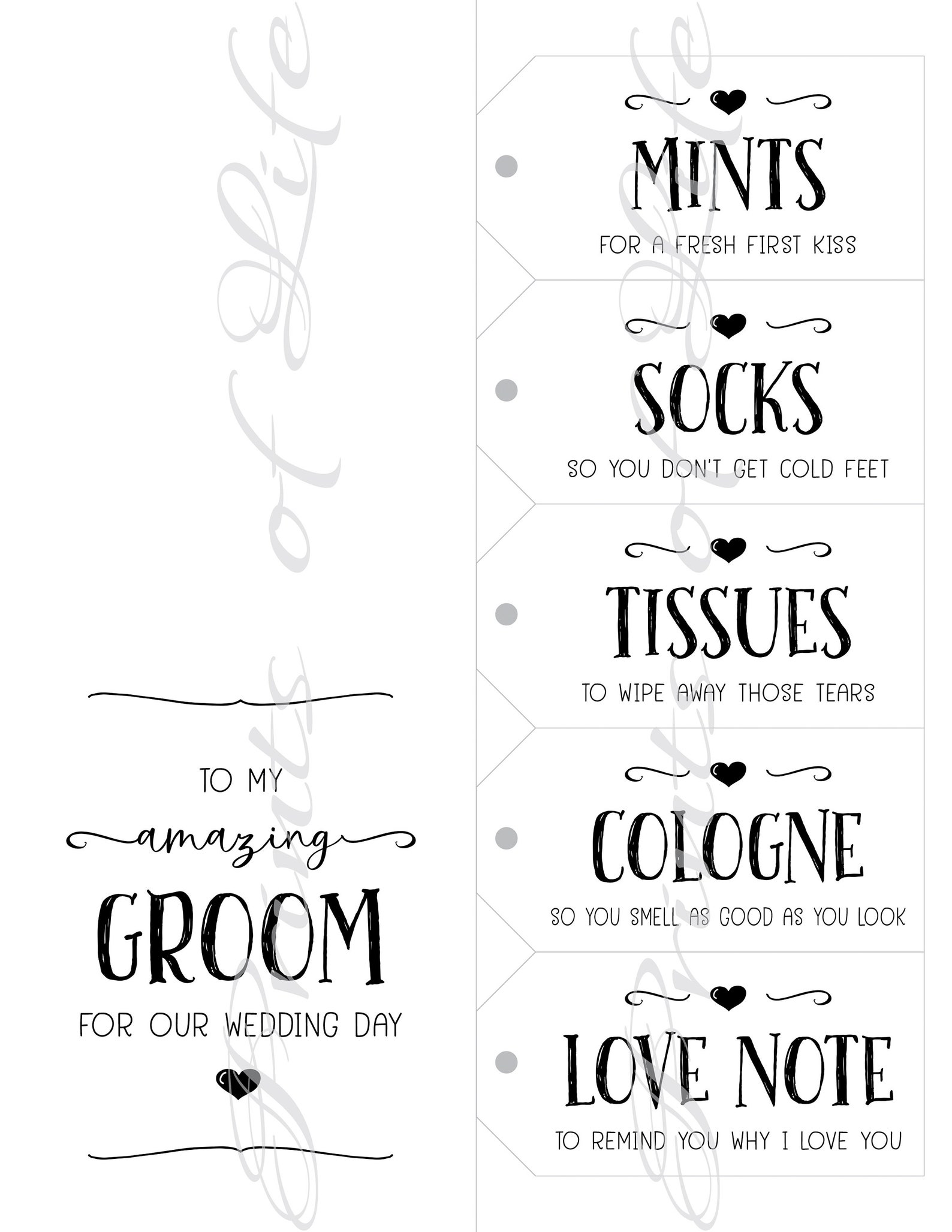 Groom Survival Kit tags. Instant download printable. Gift tag | Etsy