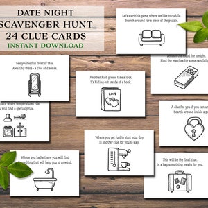 Date Night Schnitzeljagd. Sofortiger Download zum Ausdrucken. Weihnachten Geburtstag Jahrestag Valentinstag Hochzeit Vorschlag Schatzsuche Karten.