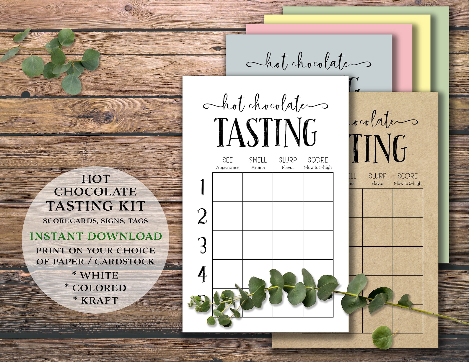 Hot Chocolate Tasting Party Kit. Instant Download Printable. - Etsy