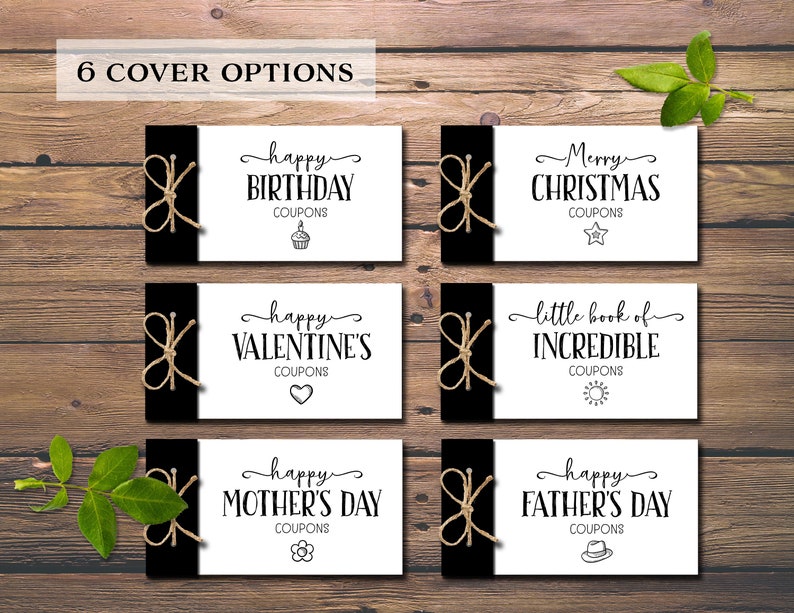 Coupons. Mom Dad Coupon Book. Instant Download DIY Printable. | Etsy