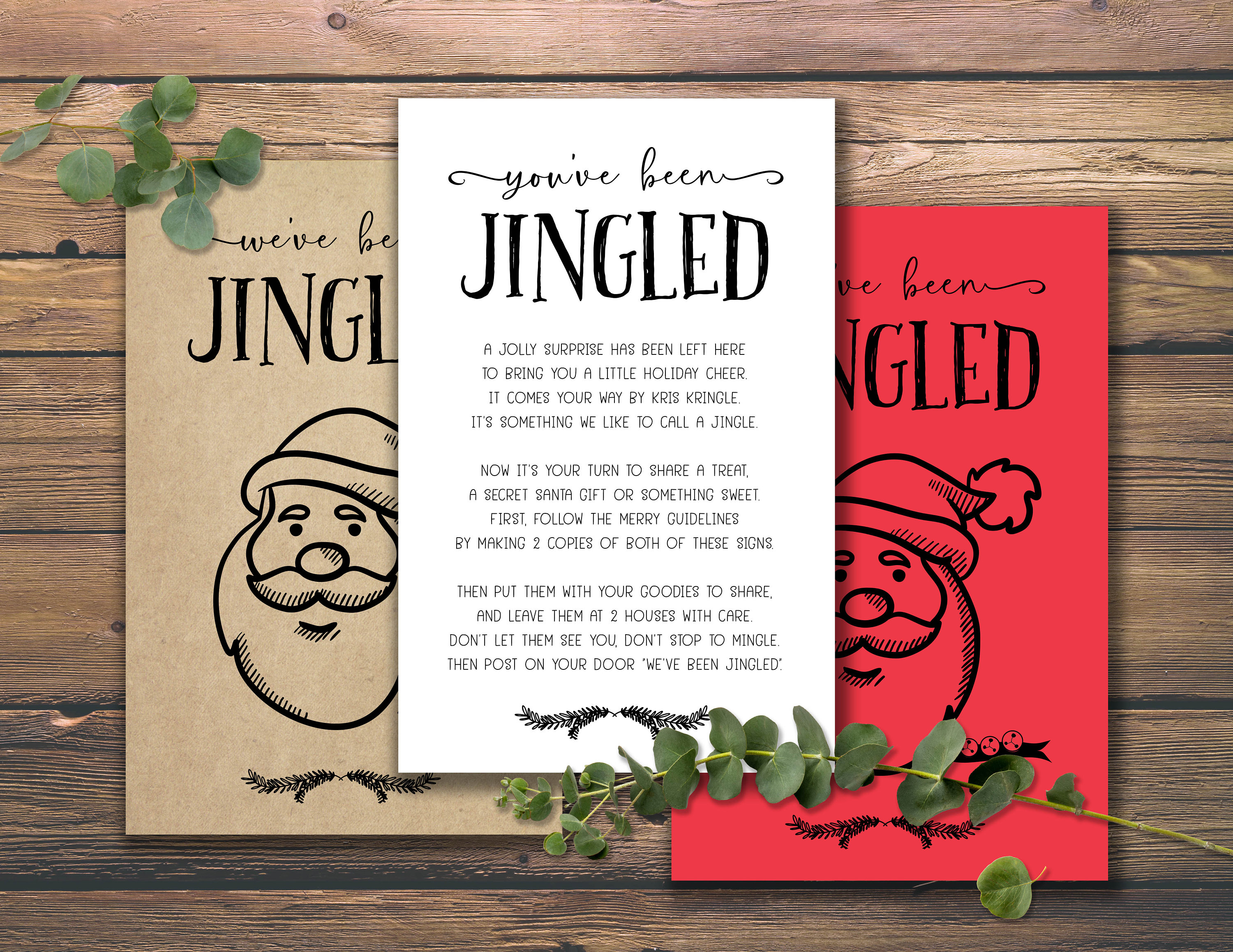 You've Been Jingled. Instant Download Printable. Christmas Etsy