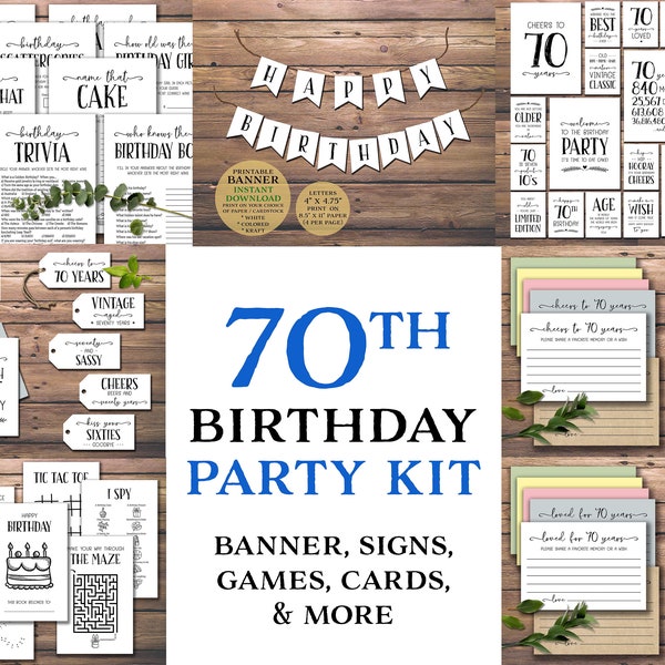 70th Birthday Party Games - Etsy