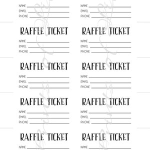 Raffle Tickets. Instant Download Printable. Ticket and Sign Kit ...