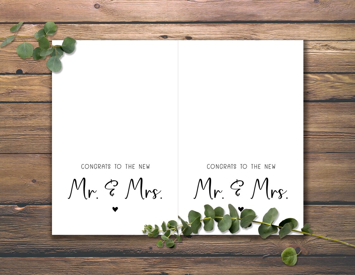 Wedding Card. Instant Download Printable. Congrats to the New - Etsy