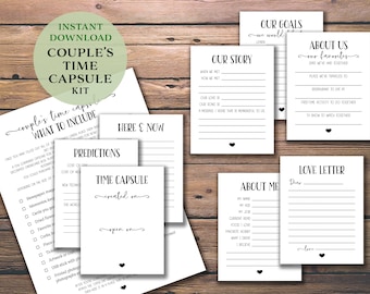 Couple's Time Capsule. Instant download printable. Date Night idea. Christmas Birthday Anniversary Valentine's Day gift for him her.