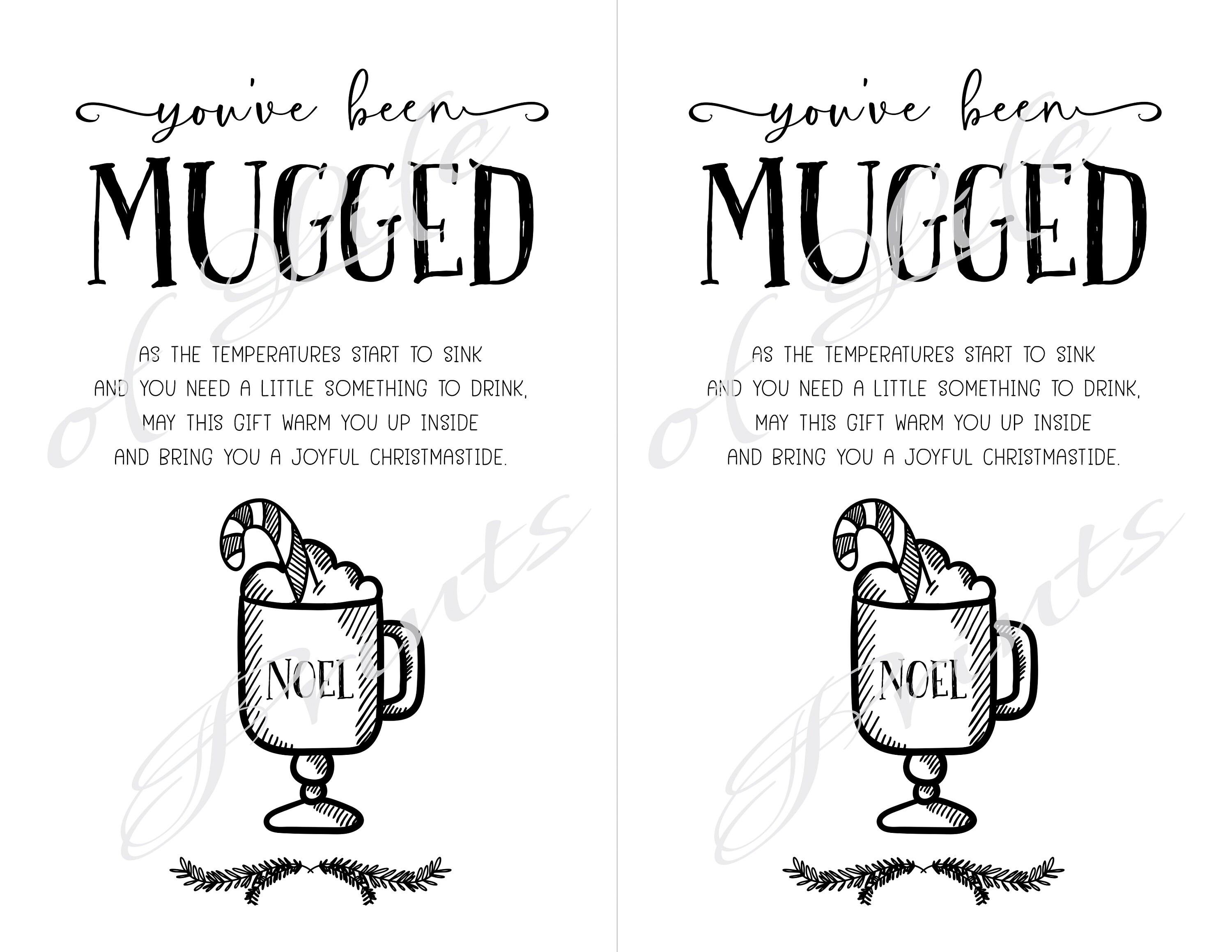 You ve Been Mugged Instant Download Printable Christmas Etsy