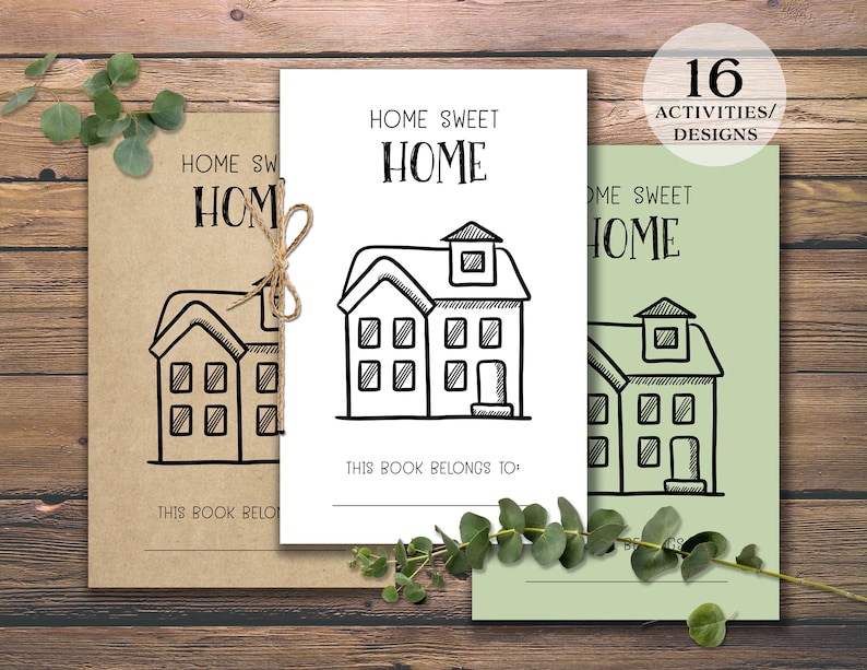 Kid's Home Activity Book. Coloring Book. Instant download printable. Children's Activities Games Puzzles Color. Housewarming party favor. image 6