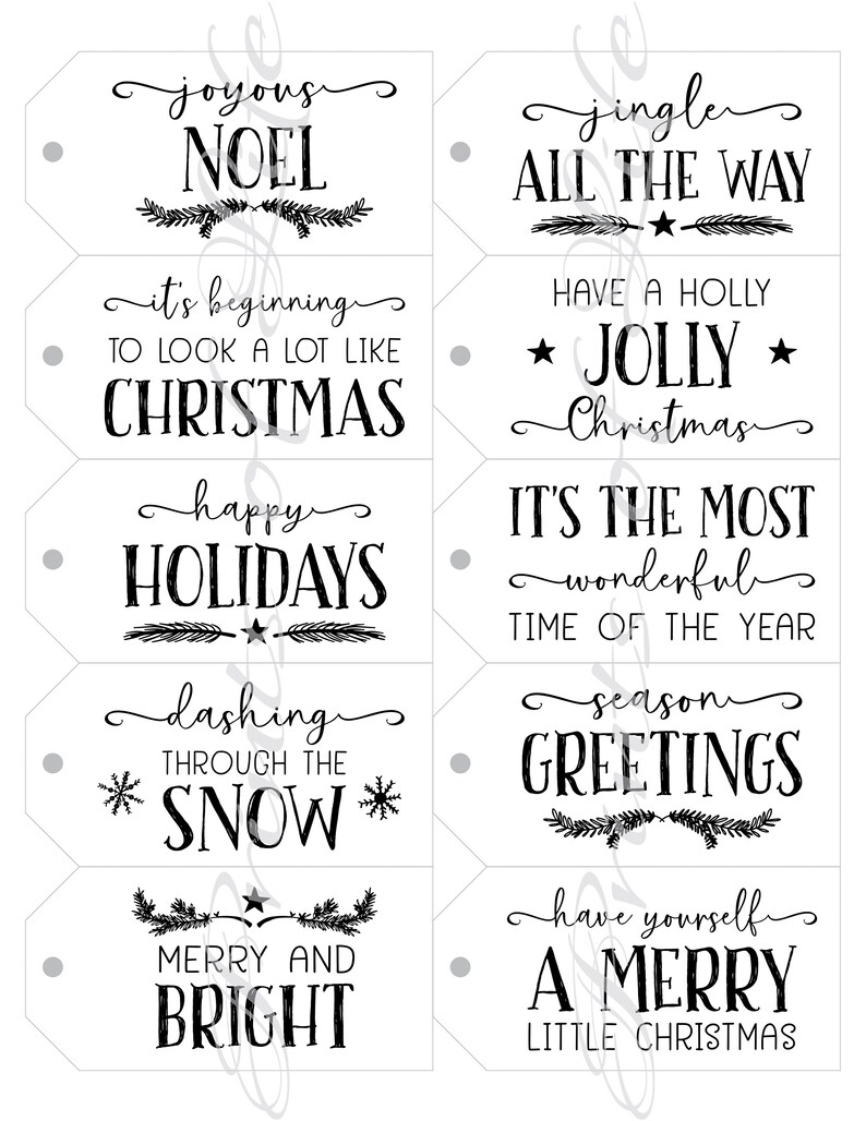 Christmas Gift Tags. Season Greetings. Instant Download - Etsy