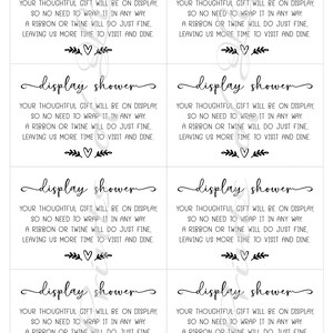Display Shower. Instant Download Printable. Bridal or Baby Shower ...