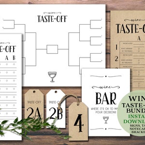 Kit de fiesta de degustación de vino. Descarga instantánea imprimible. Tarjetas de notas, manteles individuales, etiquetas, etiquetas, paquete de tarjetas. Noche de chicas, noche de cita, amigas.