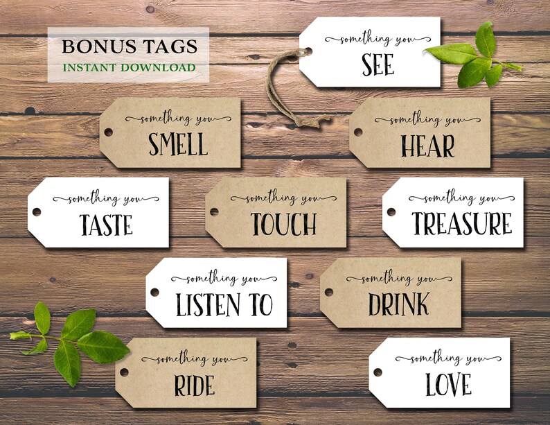 Birthday Tags & Card. 4 or 5 Gift Rule. Instant Download Etsy