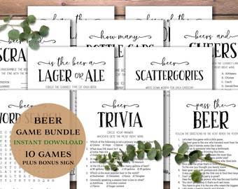 Beer Games Bundle. Instant download printable. Baby or Bridal Shower ideas. Christmas Birthday Holiday Tasting party pack. Girls Guys night.