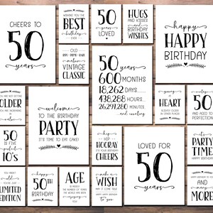 50th Birthday. Sign Bundle. Instant Download Printable. Cheers to 50 ...