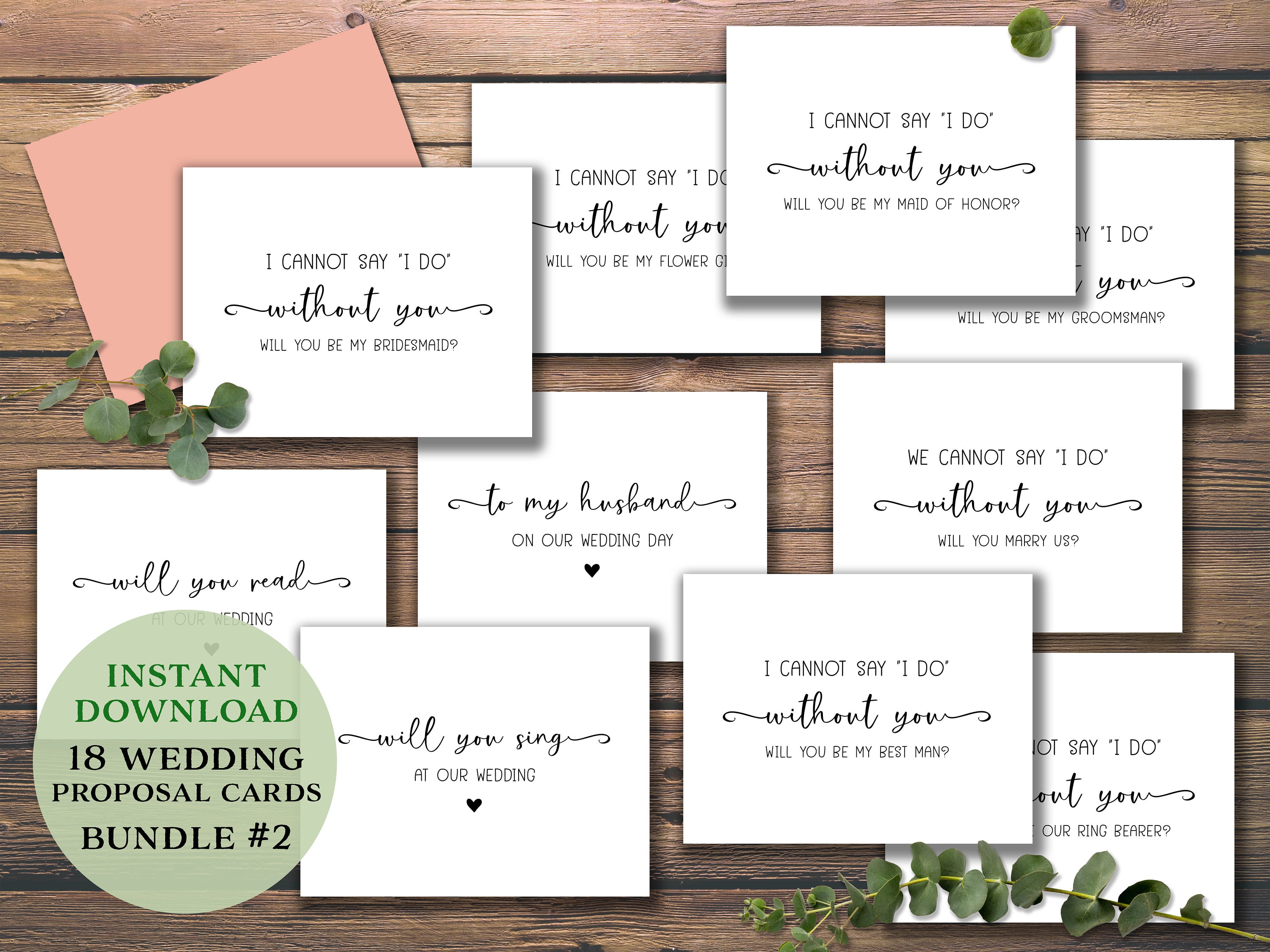 18 Wedding Proposal Cards Bundle 2. Instant Download - Etsy