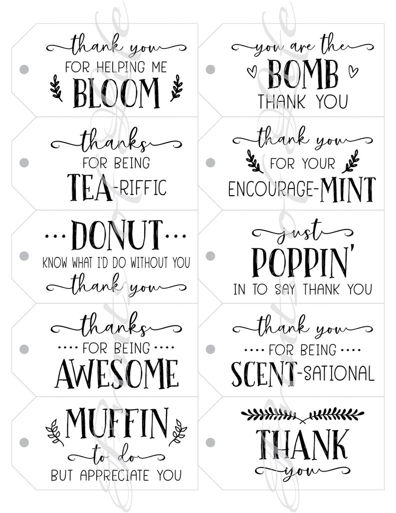 Thank You Gift Tags. Instant Download Printable. Rustic - Etsy