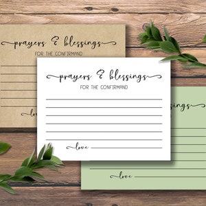 Prières et bénédictions pour le Confirmand. Cartes de confirmation. Téléchargement instantané imprimable. Christian. Paroles de sagesse. Première 1ère Communion.