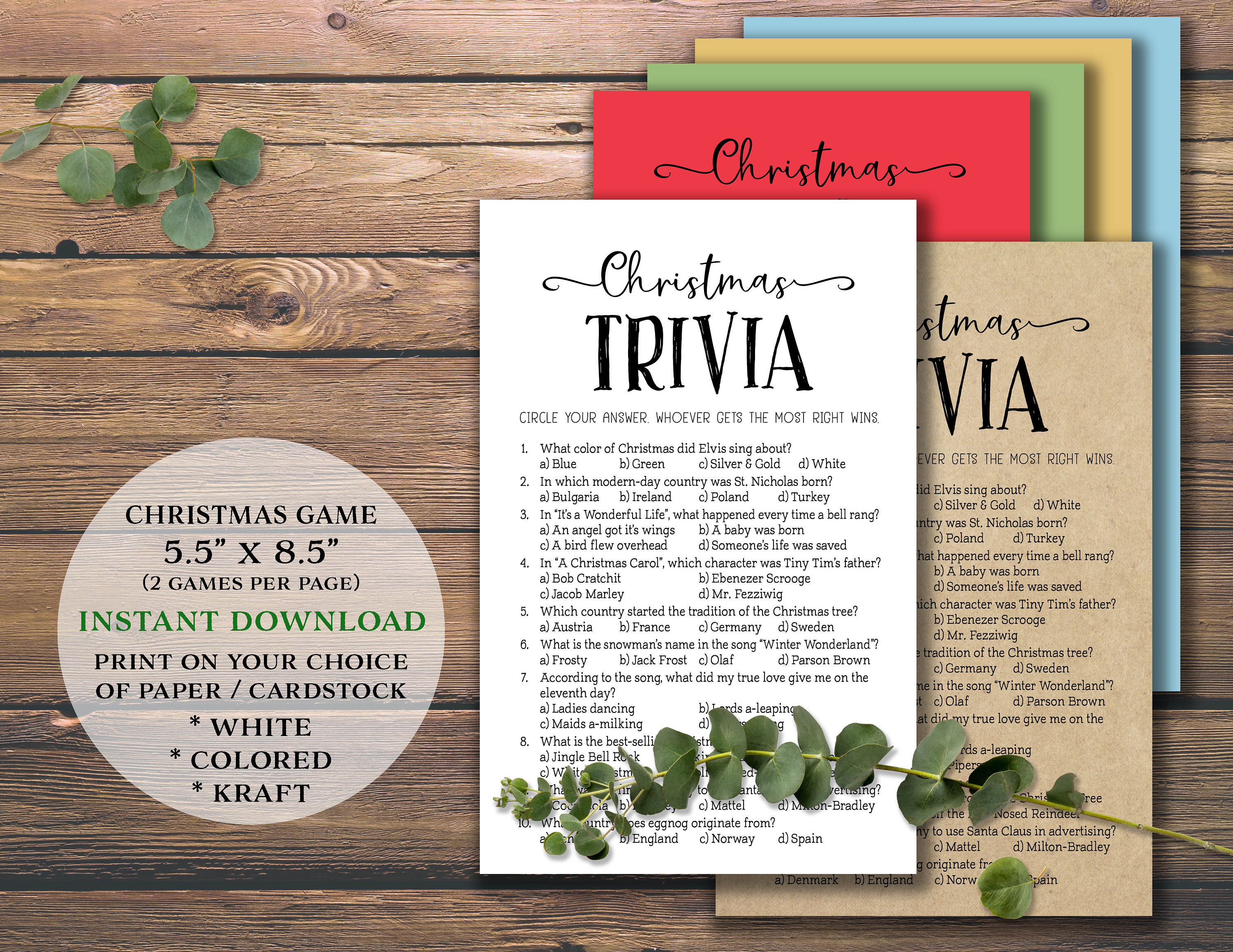Christmas Games Bundle. Instant Download Printable. Holiday Party Pack ...