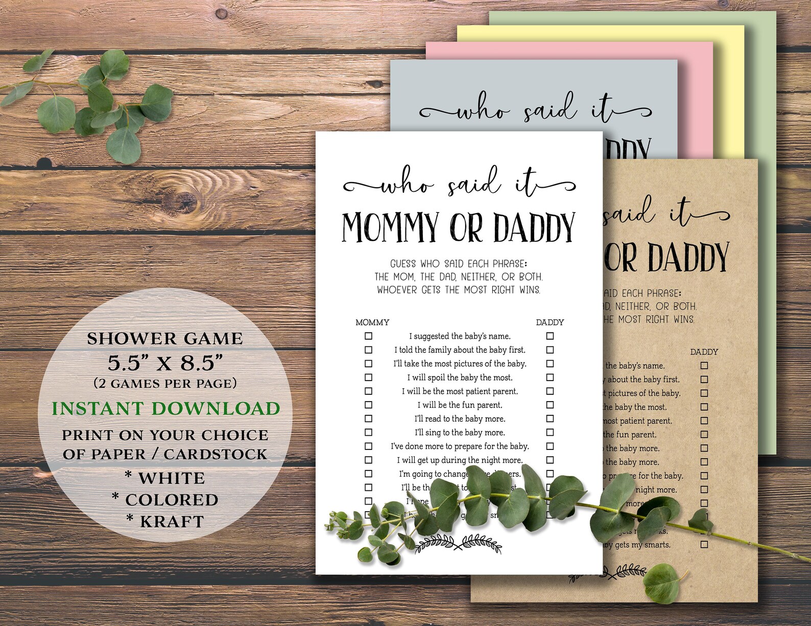 Big Baby Shower Game Bundle. Instant Download Printable. Baby Games ...