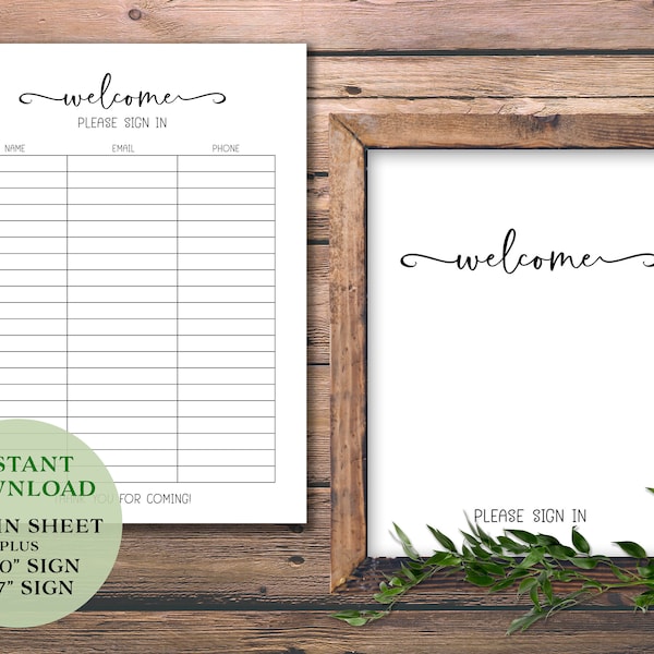 Sign in Sheet - Etsy
