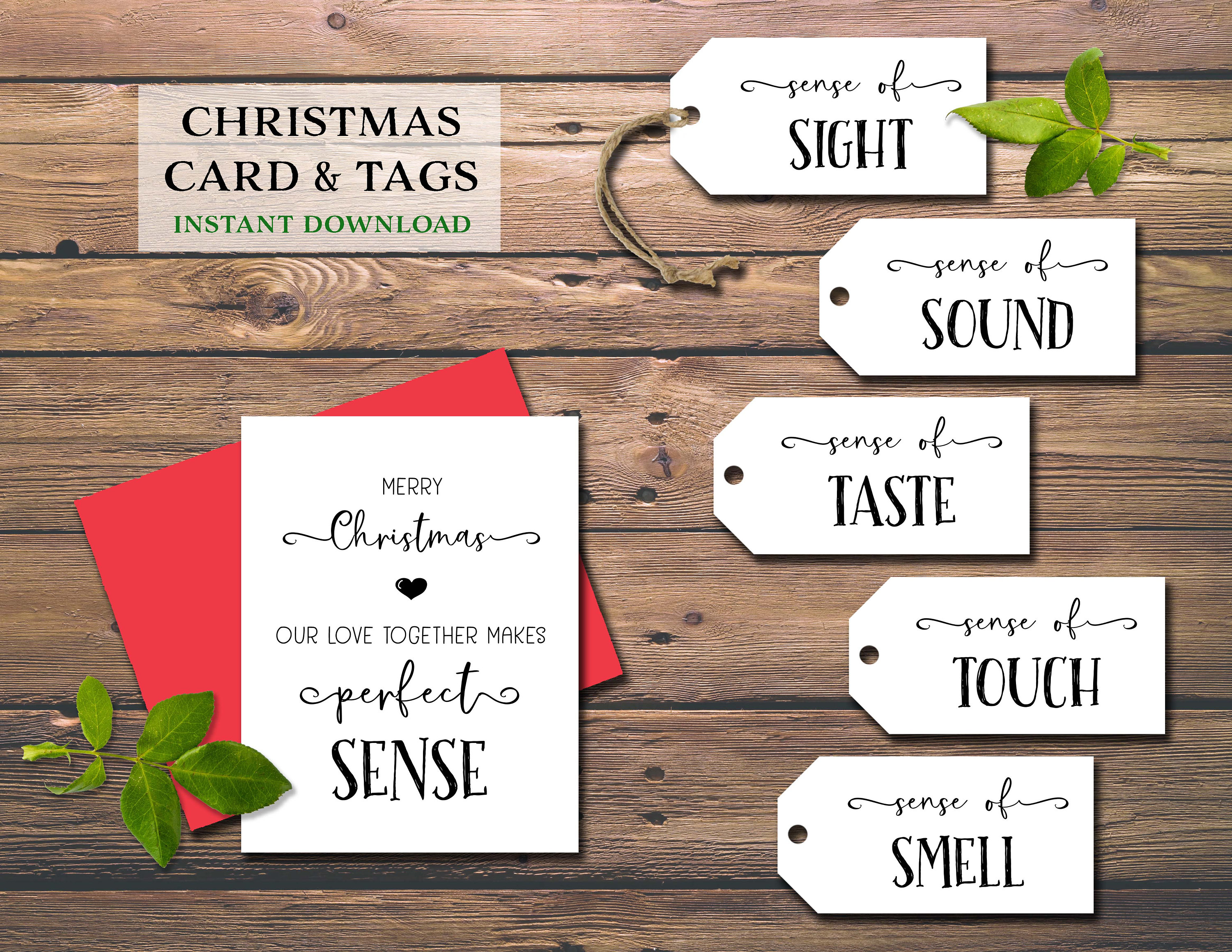 Five Senses Gift Tags & Card. Secret Person Exchange. Instant Download  Printable. 5 Christmas Present Friend, Neighbor, Office Work Party. 